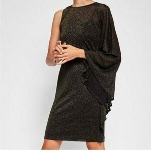 Ted Baker Black and Gold Mini Dress